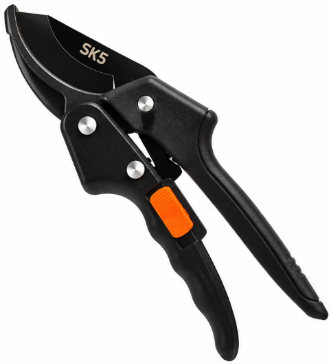 Foarfeca de vie si gradina SK5 Otel carbon reglabila 20 cm 8 inch Negru cu buton portocaliu MX986
